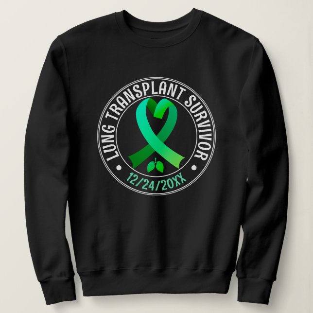 Sweatshirt Transplant pulmonaire Survivant Ribbon vert Person (Design devant)
