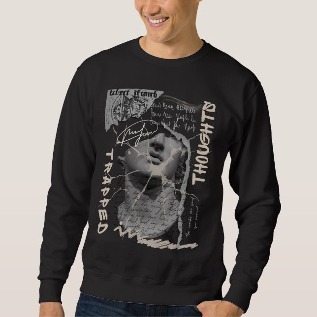 Sweatshirt Trapped in Thoughts Streetwear | Graphisme Esthéti (Devant)