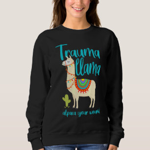 Sweatshirt Trauma Llama Alpaca Votre Ferme Blessée Animal Cam
