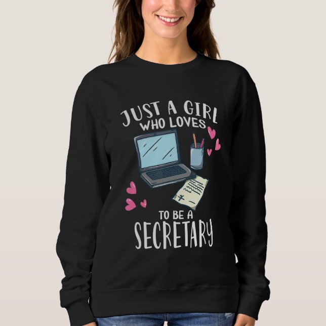Sweatshirt Travail De Bureau Juste Une Fille Qui Aime Être Se (Devant)