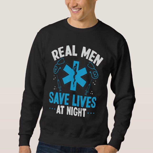 Sweatshirt Travail de nuit des techniciens médicaux d'urgence (Devant)