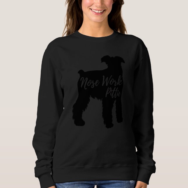 Sweatshirt Travail du nez Pittie Terrier Chien Silhouette (Devant)