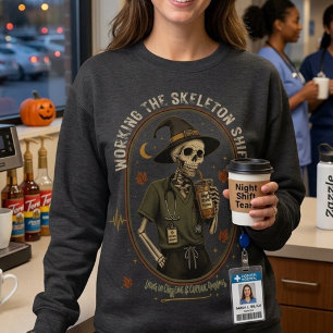 Sweatshirt Travailler l'équipe de squelette, infirmière rétro