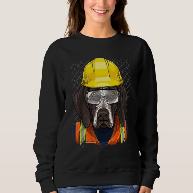 Sweatshirt Travailleur du bâtiment Pointer allemand à poil co (Devant)