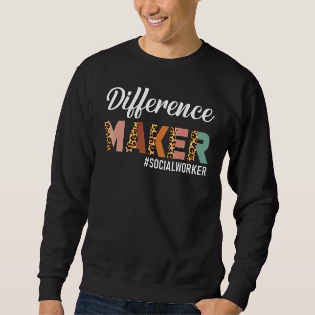 Sweatshirt Travailleuse sociale qui fait la différence dans l (Devant)