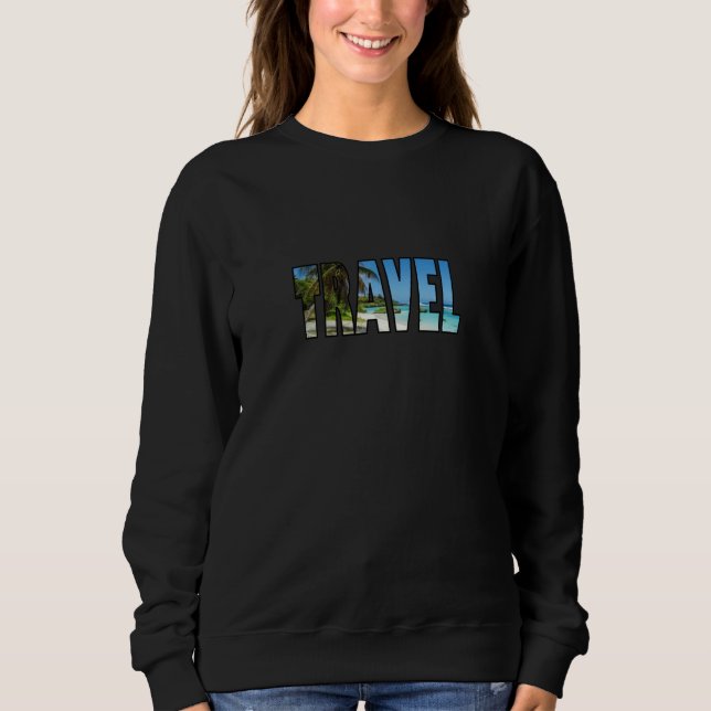 Sweatshirt Travel vacation beach and palm trees (Devant)