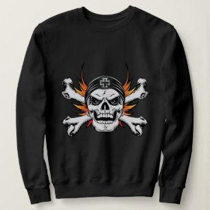 Sweatshirt Traverses du crâne avec ailes flamboyantes