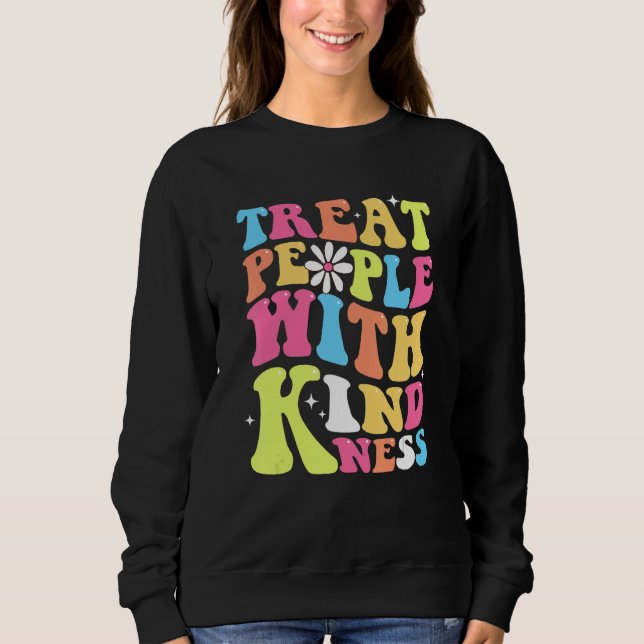 Sweatshirt Treat People With Kindness Retro TPWK Inspirationa (Devant)