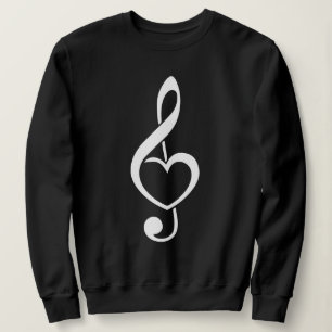 Sweatshirt Treble Clef Heart Music Note