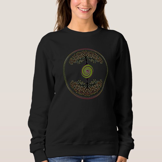 Sweatshirt Tree of life Spiral Earth Yggdrasil Norse Celtic V (Devant)