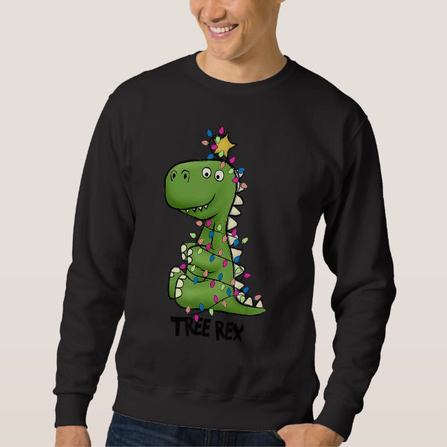 Sweatshirt Tree Rex Dinosaur Christmas Costume Xmas Tree Ligh (Devant)