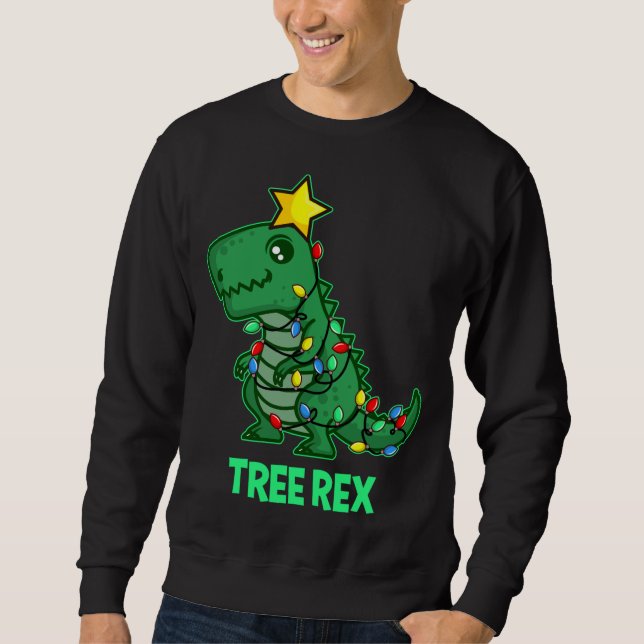 Sweatshirt Tree Rex Funny Mignonne Retro Christmas Dino (Devant)