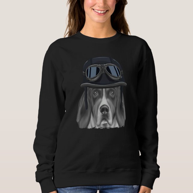 Sweatshirt Treeing Walker Coonhound Wearing Vintage Motorcycl (Devant)