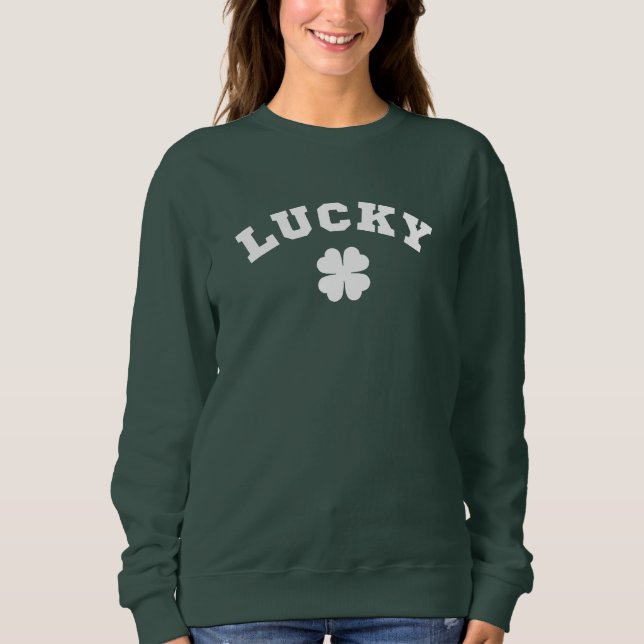 Sweatshirt Trèfle Chanceux Saint-Patrick (Devant)
