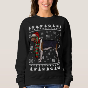 Sweatshirt Trek Walker Coonhound Chien Santa Hat Xmas Vilain
