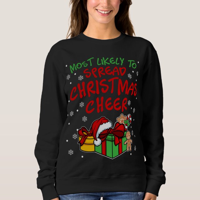 Sweatshirt Très probable de diffuser Noël Fun Noël Fun Christ (Devant)