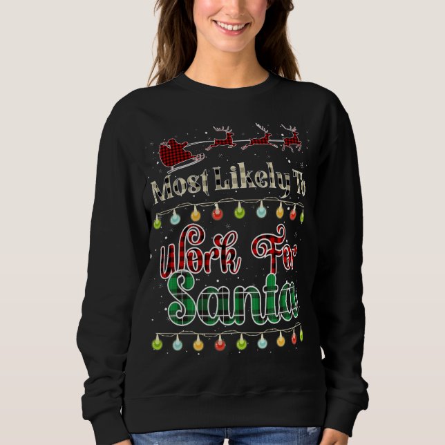 Sweatshirt Très Probable De Travailler Pour Père Noël Buffalo (Devant)