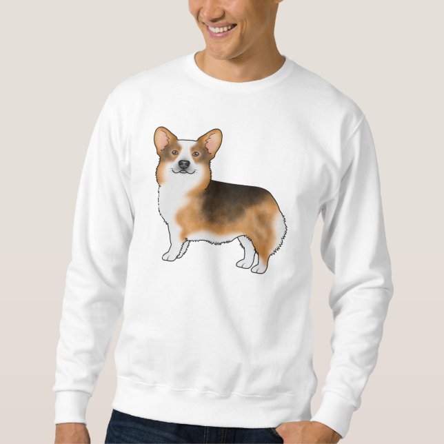 Sweatshirt Tri Pembroke en tête rouge Dessin de Corgi gallois (Devant)