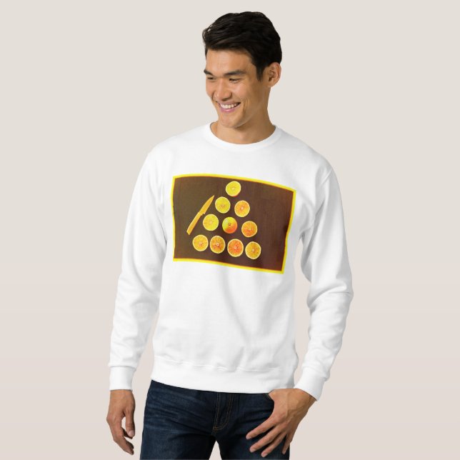 Sweatshirt "Triangle de demi-oranges" jolie photo. Commandez  (Devant entier)