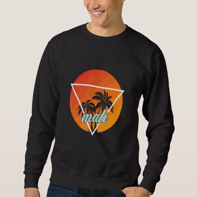 Sweatshirt Triangle en forme de soleil du Mali avec palmes (Devant)