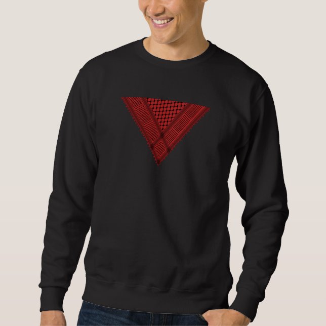 Sweatshirt triangle rouge Keffiyeh symbole de résistance de l (Devant)