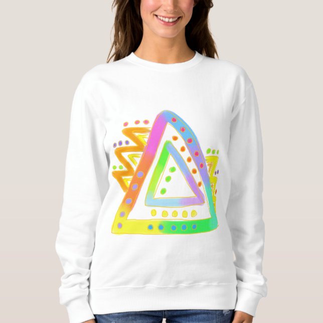 Sweatshirt Triangles Colorful Art Abstrait à porter (Devant)