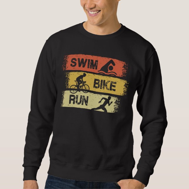 Sweatshirt Triathlon - Course à vélo de natation (Devant)