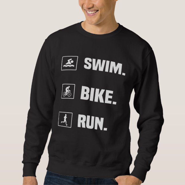 Sweatshirt Triathlon de natation à vélo avec impression au do (Devant)