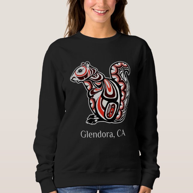 Sweatshirt Tribal Squirrel Glendora CA PNW Native American (Devant)