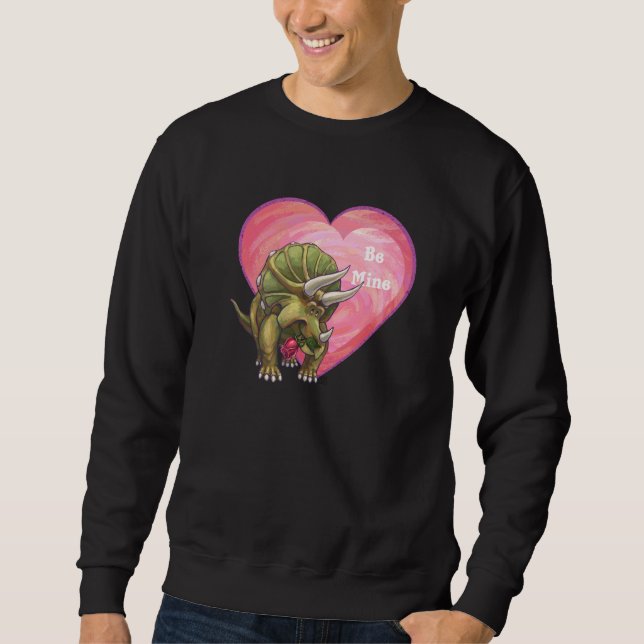 Sweatshirt Tricératops amoureux Saint Valentin (Devant)
