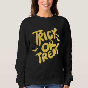 Sweatshirt Trick or Treat Typographie Rétro Halloween Épouvan