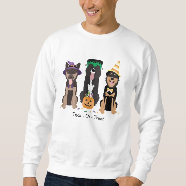 Sweatshirt Trick Ou Traiter Les Chiens En Costumes D'Hallowee (Devant)