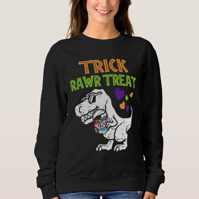 Sweatshirt Trick Rawr Treat Dinosaure Trex Tout-Petits Garçon (Devant)