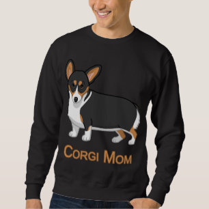 Sweatshirt Tricolor noir mignon Pembroke Corgi Amoureux des c