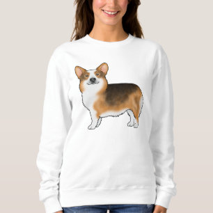 Sweatshirt Tricolore à tête rouge Pembroke Welsh Corgi mignon