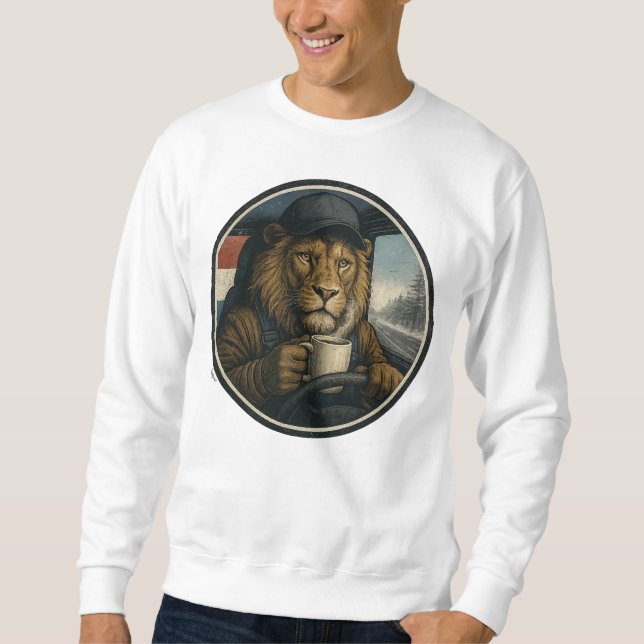 Sweatshirt Tricot de fermier – Le Lion de la Route (Devant)