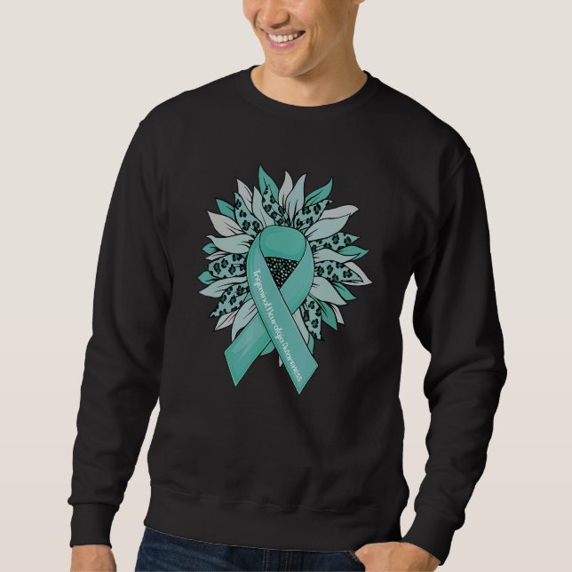 Sweatshirt Trigeminal Neuralgia Awareness Shirts Teal Sunflow (Devant)