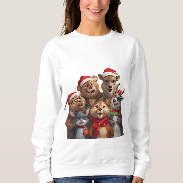 Sweatshirt Trio de chiens drôles – Sweat-shirt ani (Devant)