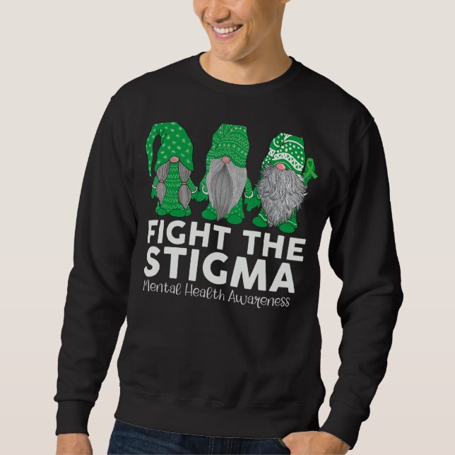 Sweatshirt Trio Gnome Combattre La Stigma La Santé Mentale Co (Devant)