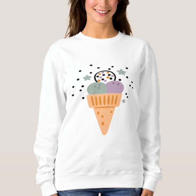 Sweatshirt Triple Scoop Rainbow Ice Cream (Devant)
