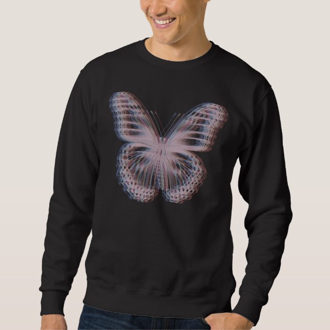Sweatshirt Trippy monarch butterfly optical illusion raves ed (Devant)