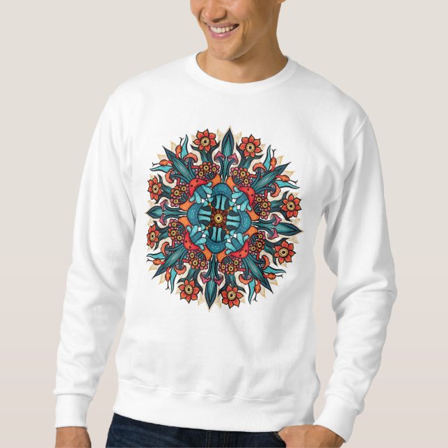 Sweatshirt Trippy Psychedelic Super champignon Mandala Eyes (Devant)