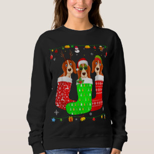 Sweatshirt Trois Chien À Hound Basset Dans Les Chaussettes De