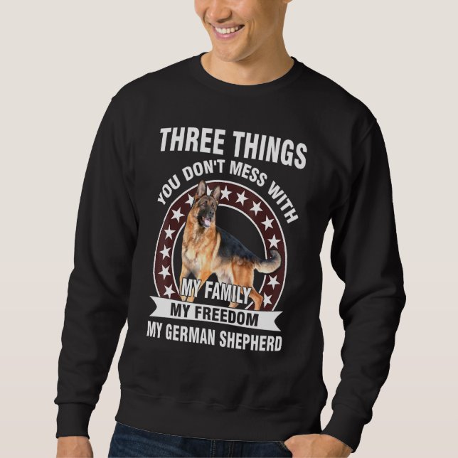 Sweatshirt Trois Choses Que Tu N'As Pas Mal Avec Mon Berger A (Devant)