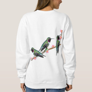 Sweatshirt Trois colibris perchés sur une branche Floss Silt
