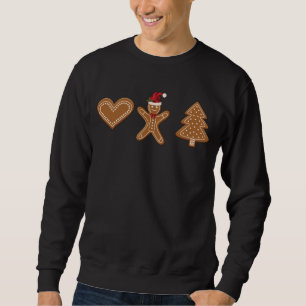 Sweatshirt Trois formes de biscuits de Noël au gingembre