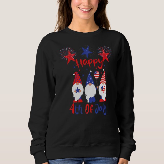 Sweatshirt Trois Gnome Happy 4 juillet Firework American Fl (Devant)