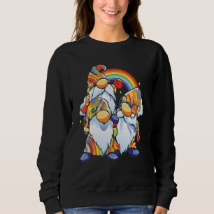 Sweatshirt Trois Gnomes Hippies, Gnome de la Paix, Tie Rétro