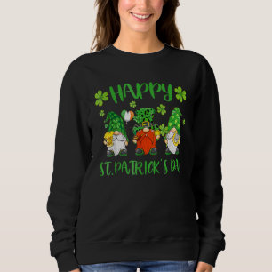 Sweatshirt Trois Gnomes tenant le Shamrock Leopard Plaid St P