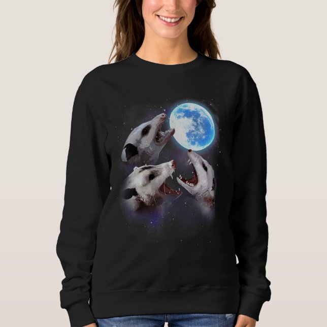 Sweatshirt Trois Lune Opossum Drôle 3 Loups Parodie Spa (Devant)